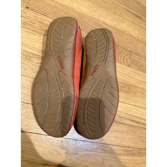 L.L.Bean Suede Mary Jane Flats Rust Red Elastic Strap Comfort Shoes Size 8 - Picture 2 of 7